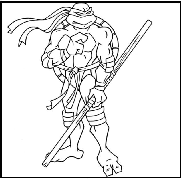 Teenage Mutant Ninja Turtles Donatello Coloring Picture For Kids 633x627 Teenage Mutant Ninja Turtles Donatello Coloring Picture For Kids