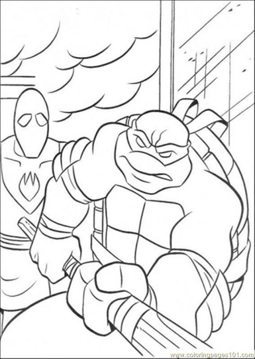 Donatello Beating His Enemy With Bo Staff Coloring Page 520x730 Donatello Beating His Enemy With Bo Staff Coloring Page