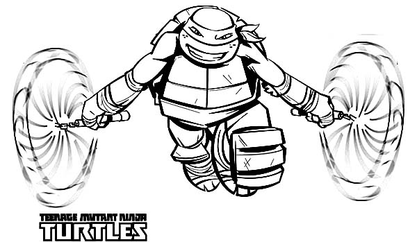 Ninja Turtle Michelangelo Coloring Pages 600x349 Ninja Turtle Michelangelo Coloring Pages