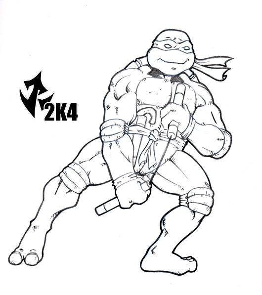 Teenage Mutant Ninja Turtles Michelangelo Drawing 530x597 Teenage Mutant Ninja Turtles Michelangelo Drawing