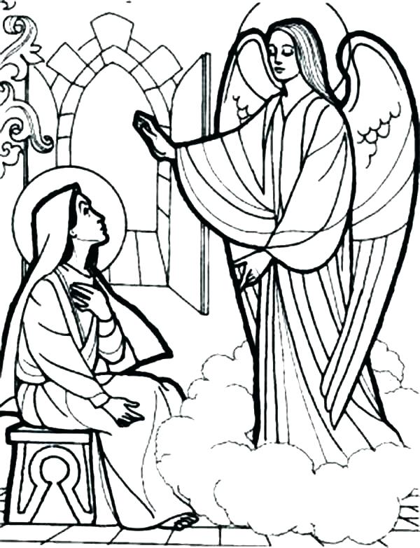 600x783 Angel Talks To Mary Coloring Page Letter To Coloring Pages Angel