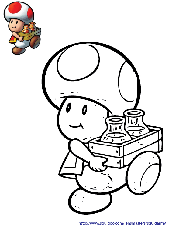 612x792 Super Mario Bros Toad Coloring Pages