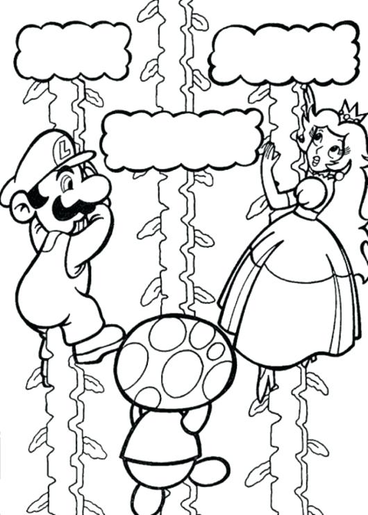 530x742 Coloring Page Mario And Toad Saving Princess Peach Coloring Page