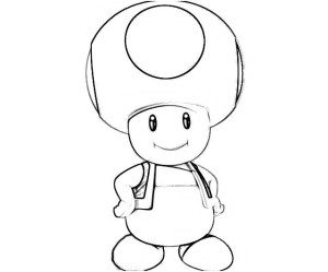 300x249 Toad Super Mario Bros Toad Mario Coloring Pages Kids. Toad Mario