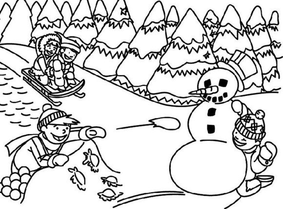 580x429 Extraordinary Design Winter Coloring Pages Printable 3 Kids