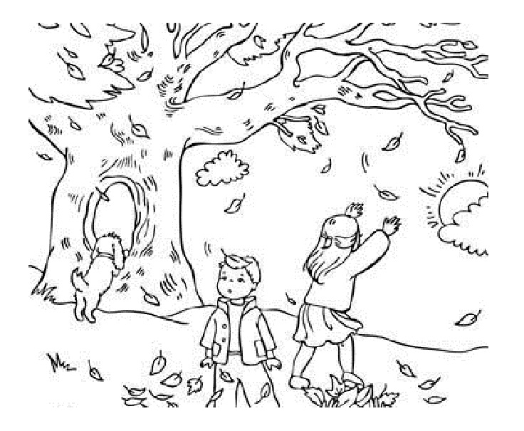 736x605 Autumn Season Coloring Pages