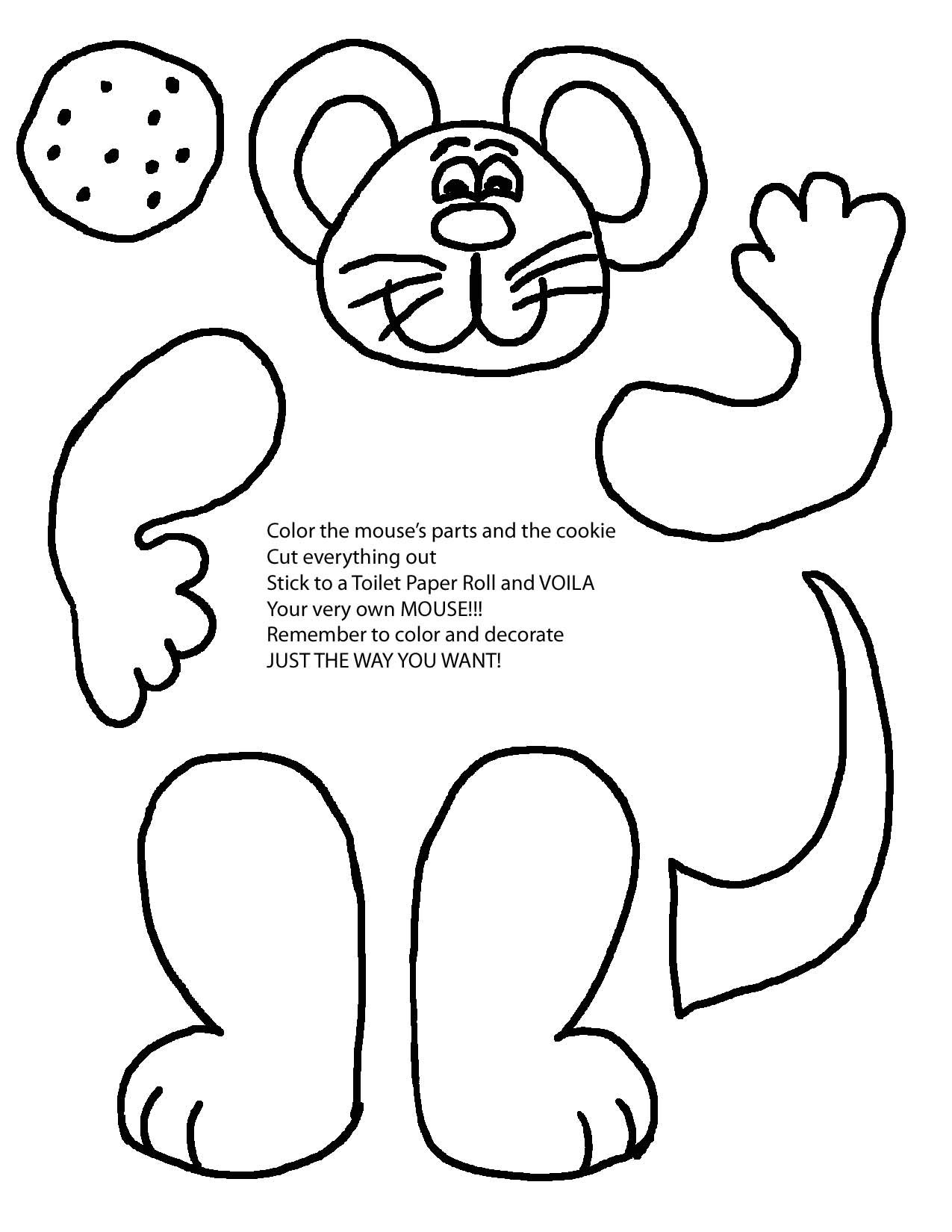 1275x1650 If You Give A Mouse Cookie Coloring Pages Toilet Paper Tube Craft