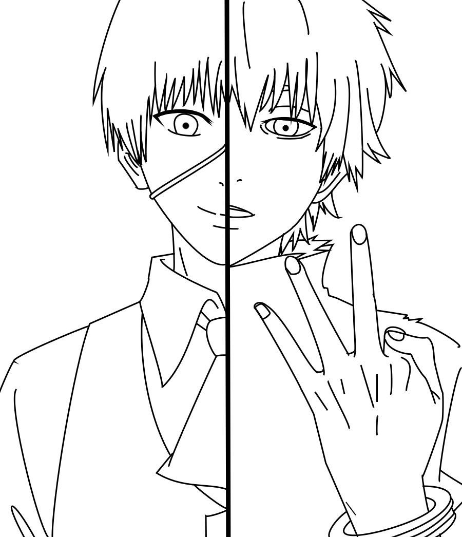 900x1046 Quick Tokyo Ghoul Coloring Pages Ken Kaneki Lineart By Al3x796