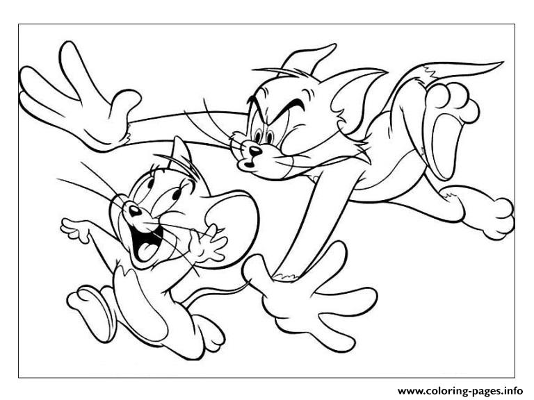 768x576 Tom And Jerry Chasing Each Other 2411 Coloring Pages Printable