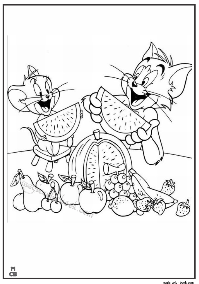 Tom Jerry Coloring Pages Fruit 685x975 Tom Jerry Coloring Pages Fruit