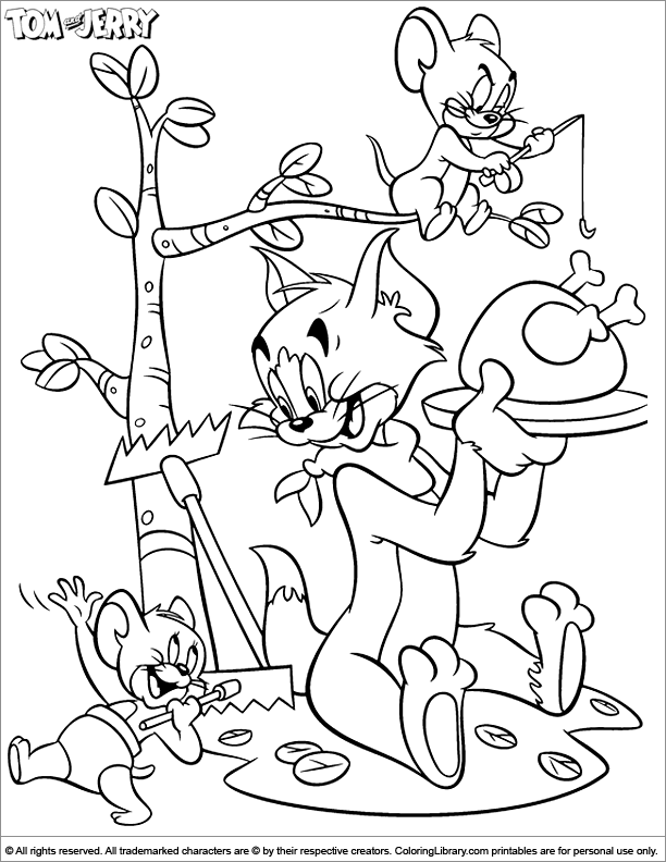 Tom And Jerry Coloring Picture 612x792 Tom And Jerry Coloring Picture