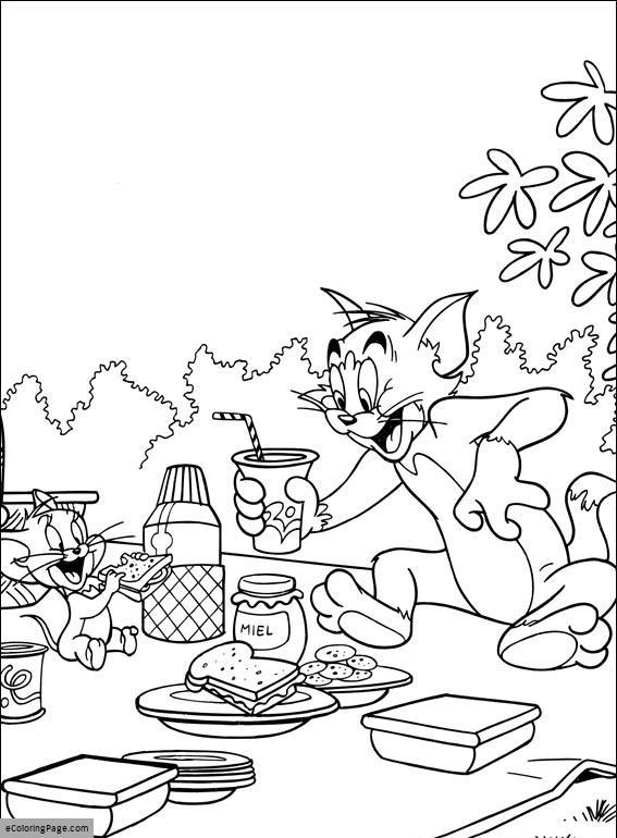 567x770 Tom And Jerry Having A Picnic