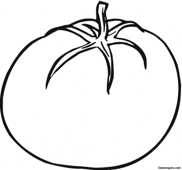 363x338 Printable Vegetables Tomato Coloring Page