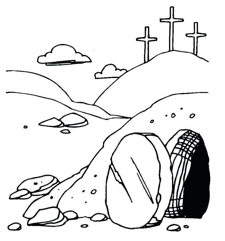 736x788 Jesus Empty Tomb Coloring Pages The Resurrection Of Coloring Page