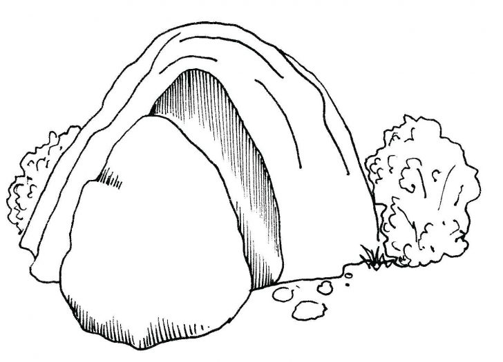 728x525 Easter Resurrection Tomb Coloring Pages Online Printable He Is
