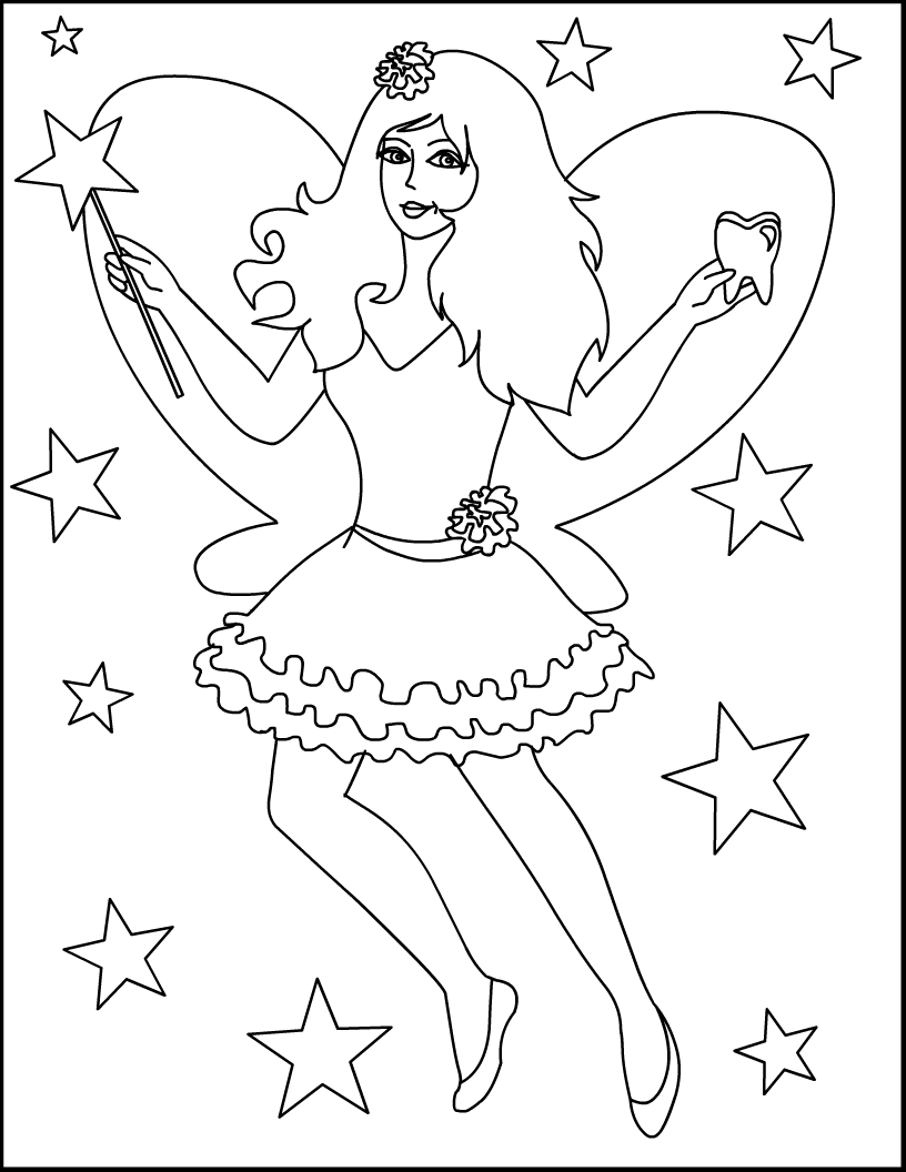 Tooth Fairy Coloring Pages For Kids 816x1056 Tooth Fairy Coloring Pages For Kids