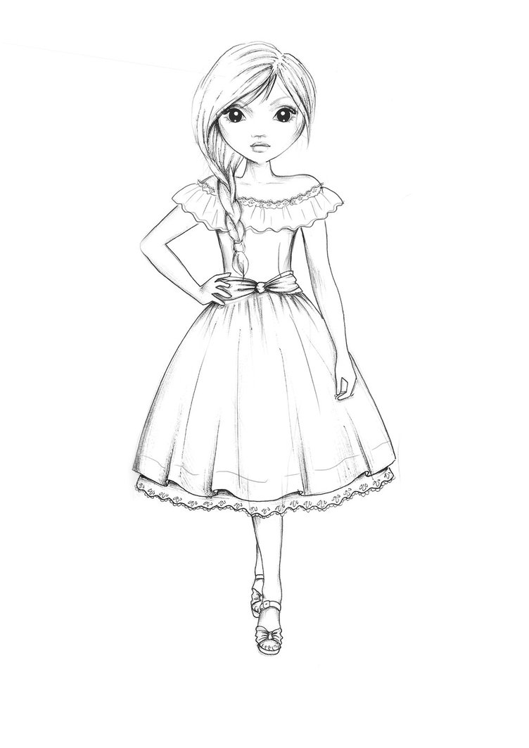 Country Style Dress Outline By Funandcake 752x1063 Country Style Dress Outline By Funandcake