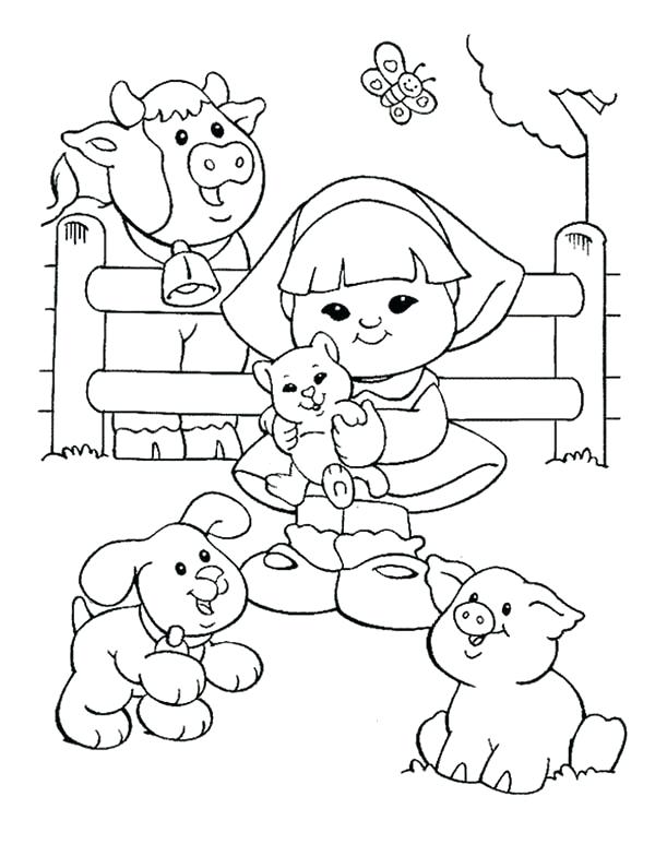 People Coloring Pages Little People With Animals Barn Coloring 600x784 People Coloring Pages Little People With Animals Barn Coloring