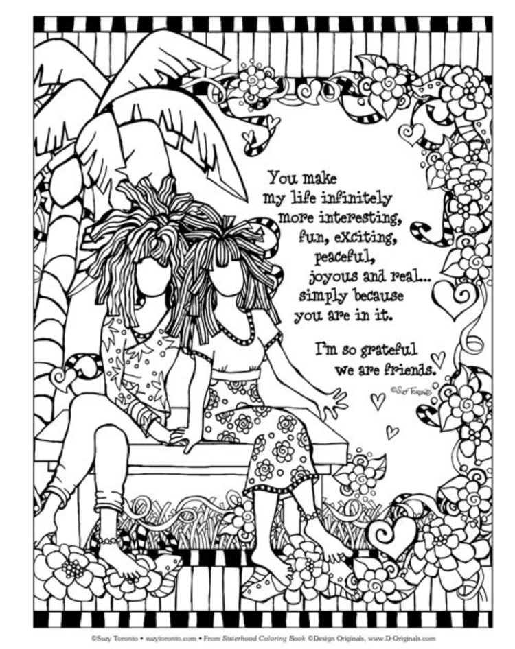 Sisterhood Full Size Coloring Book Suzy Toronto Gifts For Women 750x946 Sisterhood Full Size Coloring Book Suzy Toronto Gifts For Women