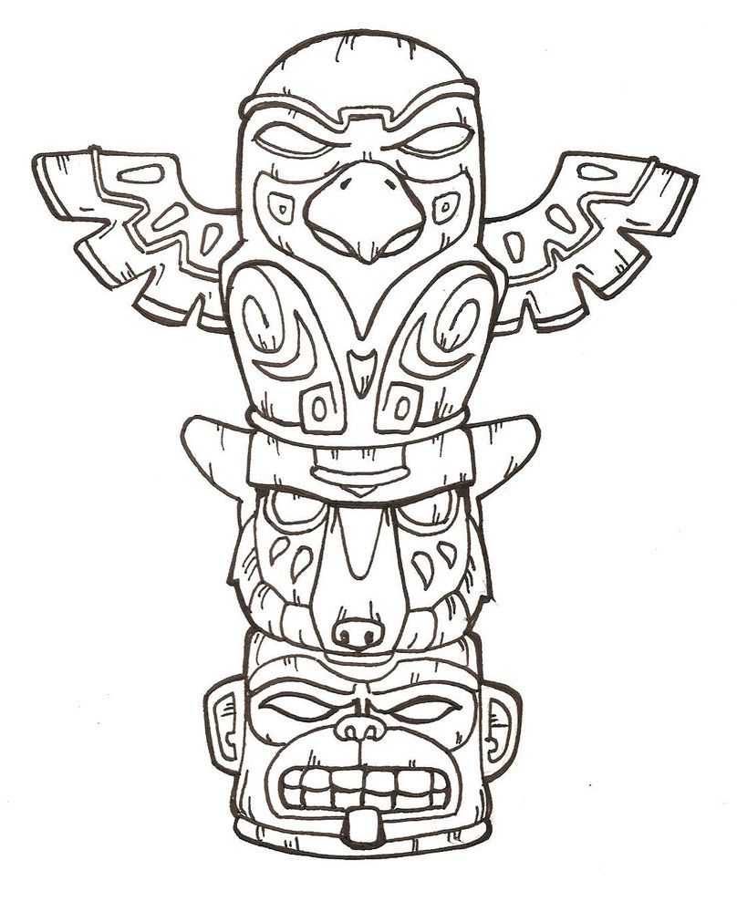 808x989 Free Printable Totem Pole Coloring Pages For Kids Animal Totems