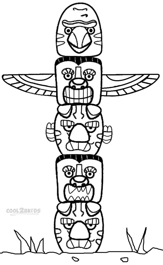 524x850 Totem Pole Coloring Page Printable Totem Pole Coloring Pages