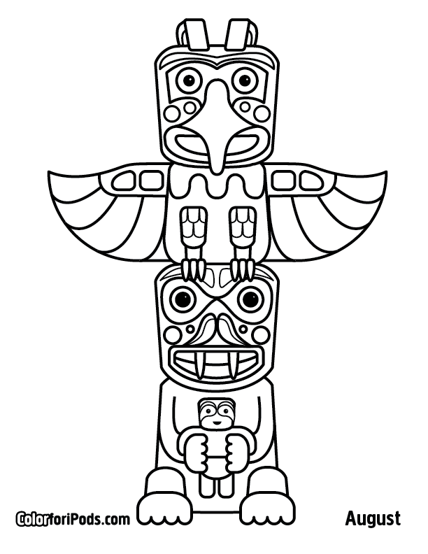 612x792 Native Totem Pole Coloring Pages Free Coloring Pages Piikea St