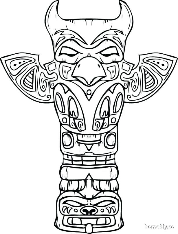 Totem Pole Animal Coloring Pages Totem Pole Coloring Pages 615x807 Totem Pole Animal Coloring Pages Totem Pole Coloring Pages
