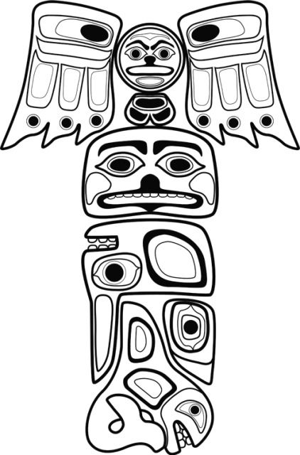 Totem Pole Coloring Pages 422x640 Totem Pole Coloring Pages