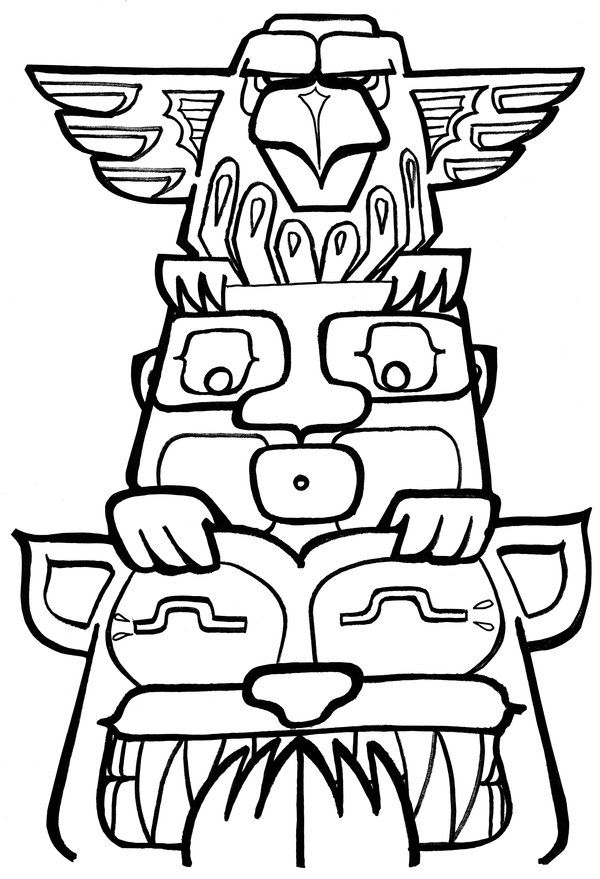Free Printable Totem Pole Coloring Pages For Kids 600x879 Free Printable Totem Pole Coloring Pages For Kids