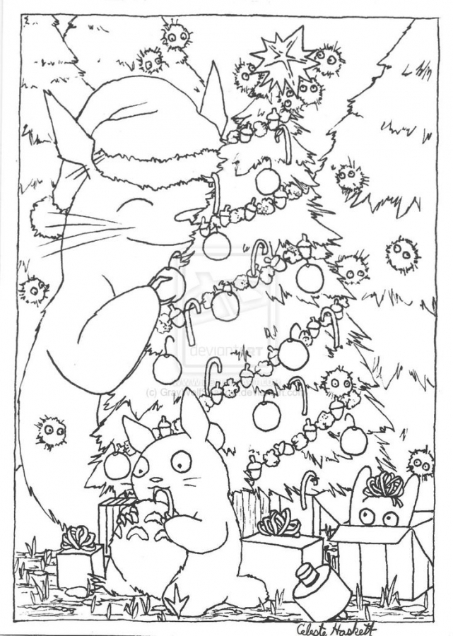 641x900 Japanese Christmas Coloring Pages
