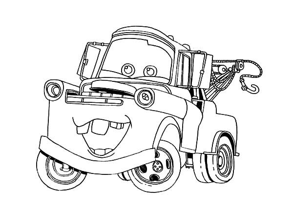 Disney Cars Character Tow Mater Coloring Pages Color Luna 600x429 Disney Cars Character Tow Mater Coloring Pages Color Luna