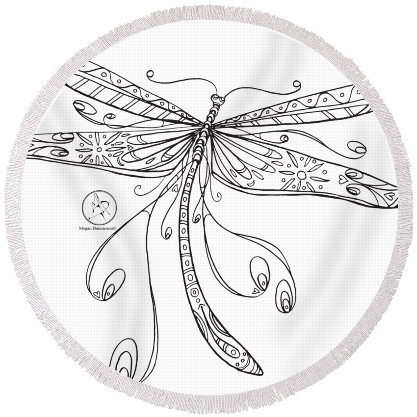 850x850 Coloring Page With Beautiful Dragonfly Drawing By Megan Duncanson