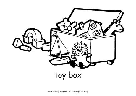 Toy Box Colouring Page 460x325 Toy Box Colouring Page