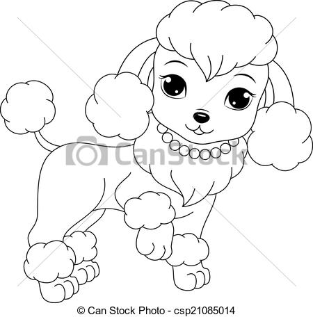450x456 Poodle Coloring Pages Page Glamorous Dog For Kids Vector