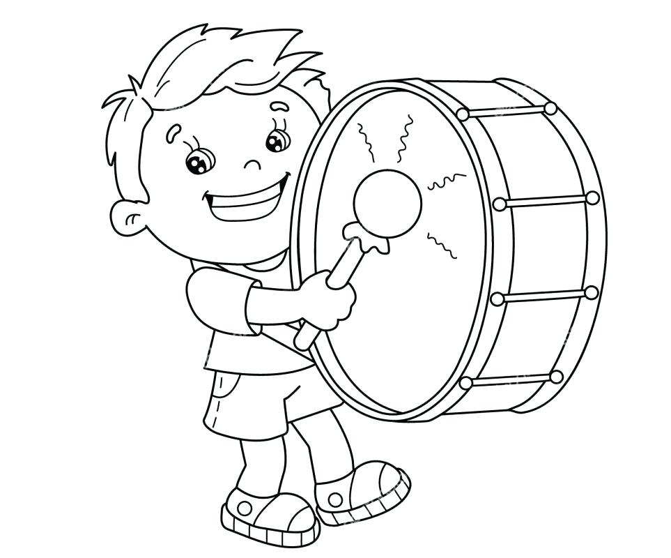 963x800 Drums Coloring Page Stock Illustration Free Printable Drum Pages