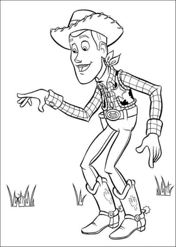 Woody Sheriff Toy Story 3 Coloring Pages 600x841 Woody Sheriff Toy Story 3 Coloring Pages