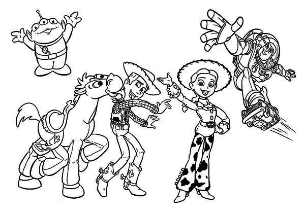 Some Of The Characters In Toy Story Movie Coloring Page 600x424 Some Of The Characters In Toy Story Movie Coloring Page