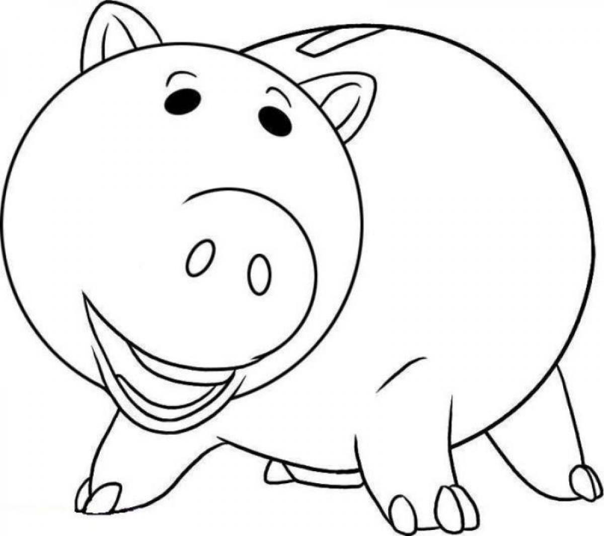 Toy Story Hamm Character Free Coloring Page Disney, Kids, Toy 1200x1065 Toy Story Hamm Character Free Coloring Page Disney, Kids, Toy