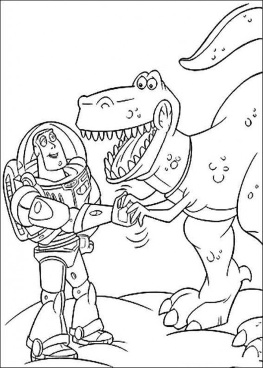 Buzz Lightyear With Rex Toy Story Coloring Pages Coloring Pages 530x742 Buzz Lightyear With Rex Toy Story Coloring Pages Coloring Pages