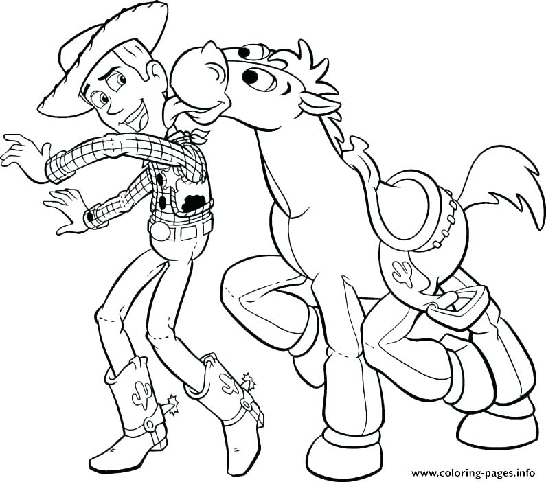 Toy Story Coloring Pages Woody Buzz And Bullseye Toy Story 795x702 Toy Story Coloring Pages Woody Buzz And Bullseye Toy Story