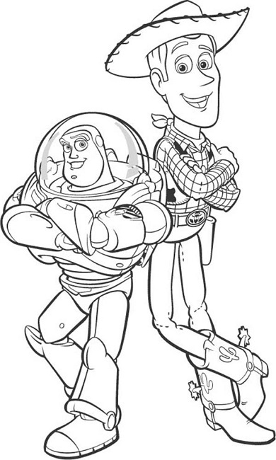Toy Story Coloring Pages Buzz And Woody Disney Toy 390x650 Toy Story Coloring Pages Buzz And Woody Disney Toy