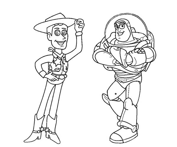 Buzz Lightyear And Woody Coloring Pages 600x500 Buzz Lightyear And Woody Coloring Pages