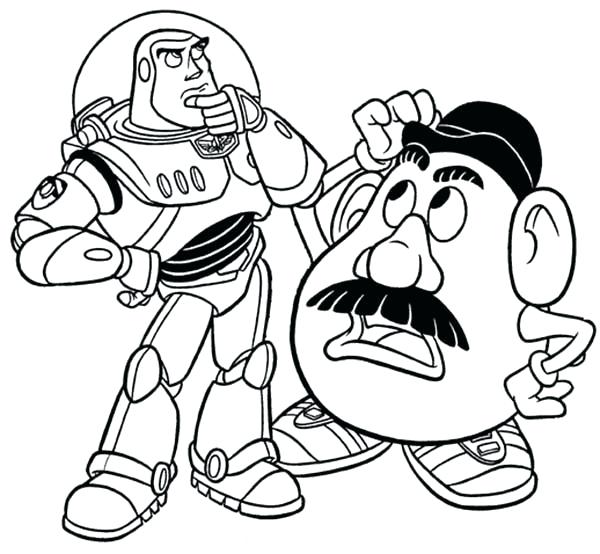 Toy Story Coloring Pages For Potato Head And Buzz In Toy Story 600x554 Toy Story Coloring Pages For Potato Head And Buzz In Toy Story