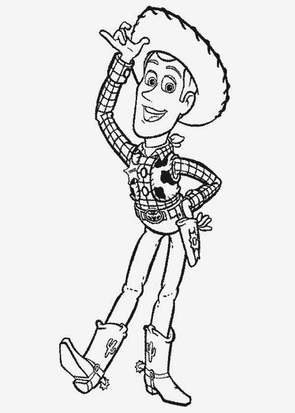 Woddy The Funny Cowboy In Toy Story Coloring Page 600x840 Woddy The Funny Cowboy In Toy Story Coloring Page