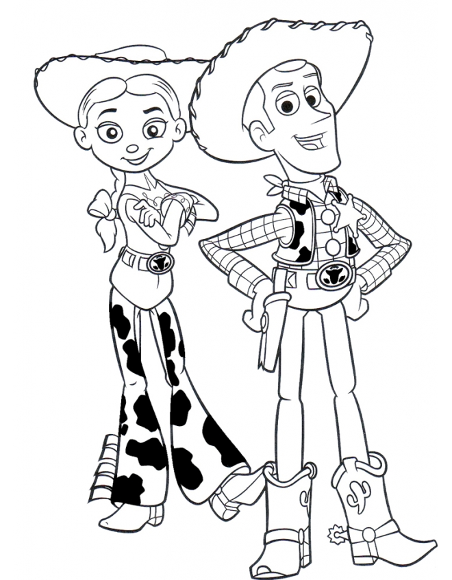Toy Story Woody And Jessie Coloring Pages 660x847 Toy Story Woody And Jessie Coloring Pages