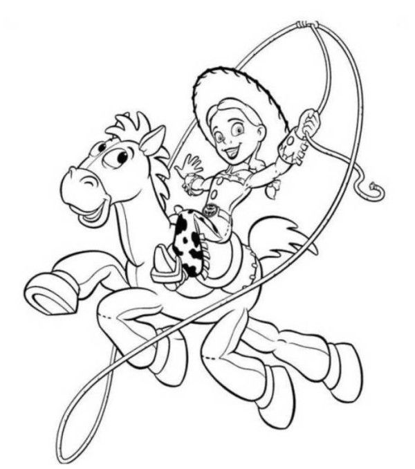 Jessie And Bullseye Lasso Toy Story 3 Coloring Pages Coloring 4 600x678 Jessie And Bullseye Lasso Toy Story 3 Coloring Pages Coloring 4