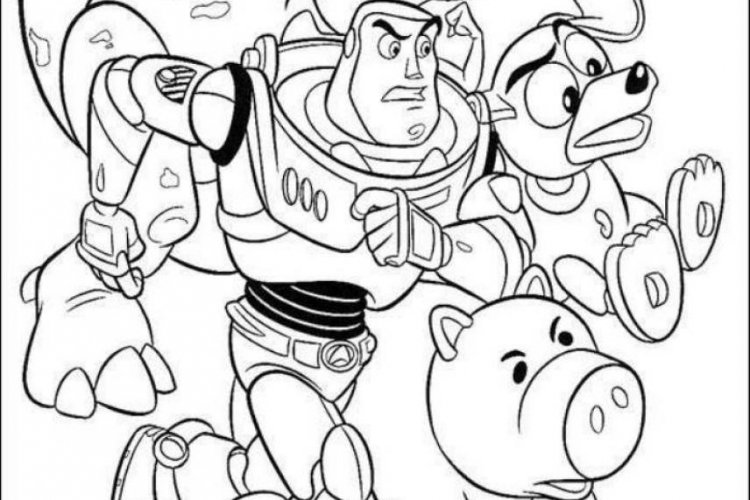 750x500 Toy Story Coloring Pages Buzz Hamm Slinky Dog Rez Running Bebo