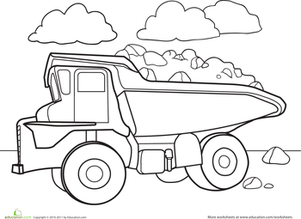 301x219 Color A Car Dump Truck Worksheet