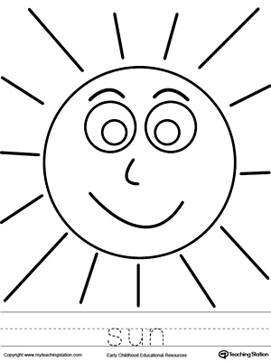 Sun Coloring Page And Word Tracing 300x400 Sun Coloring Page And Word Tracing