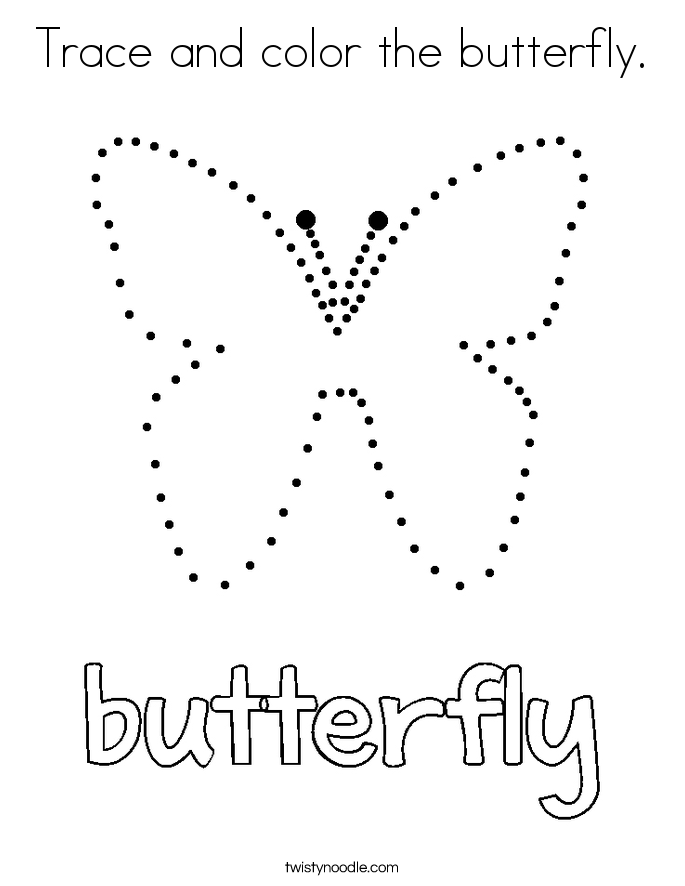 Trace And Color The Butterfly Coloring Page 685x886 Trace And Color The Butterfly Coloring Page